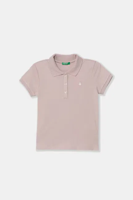 Поло хлопковое с эластаном United Colors of Benetton, розовый