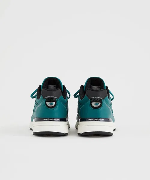Мужские кроссовки из натуральной кожи New Balance U990 TW4 зелёные — фото 3