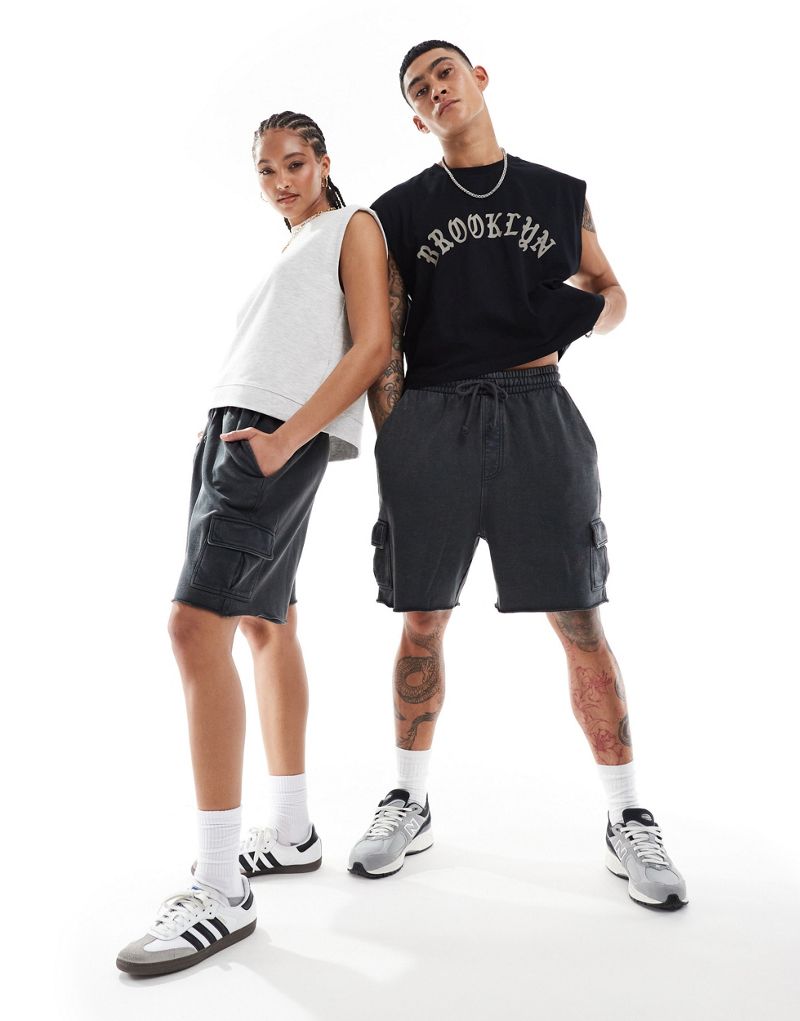 

ASOS DESIGN — шорты-карго оверсайз черного цвета унисекс