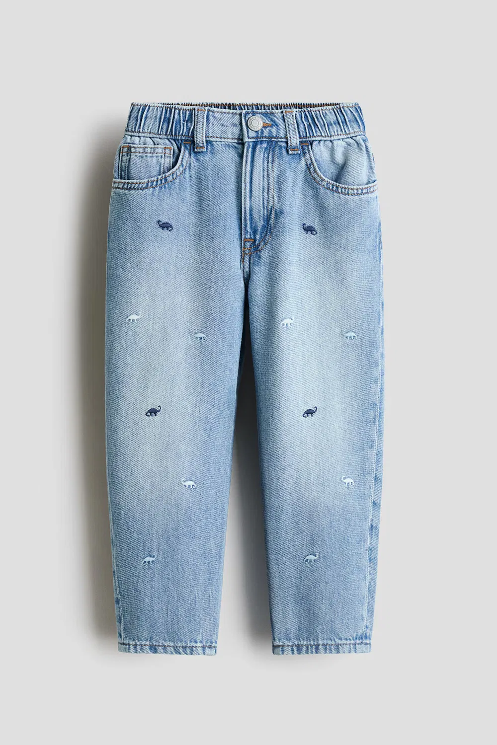 Джинсы свободного кроя H&M, Helles Denimblau/Dinosaurier — фото 3