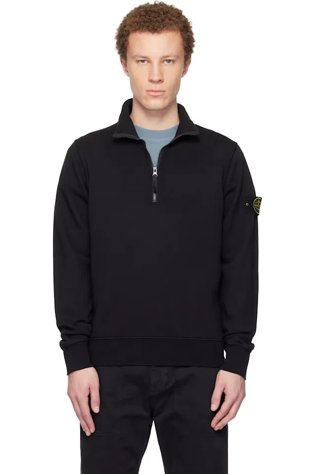 Черная флисовая куртка 70 из органического хлопка Stone Island