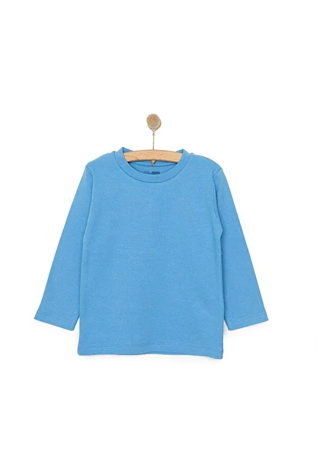 Детское боди для мальчиков с длинным рукавом Ebebek Hello Baby, Light Blue — фото 3