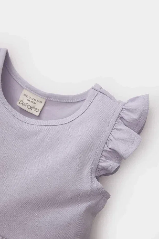 Детское платье для девочек с принтом Floral short sleeve dress baby girl c0075a525sm Defacto, Purple-Pr305 — фото 2