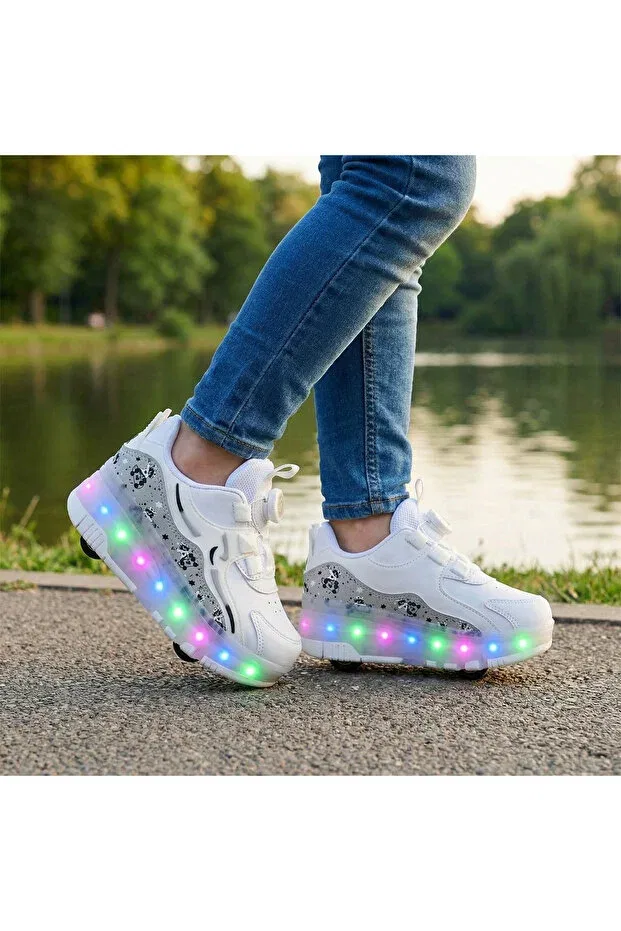 Детские оксфорды на шнуровке Roller skate shoes Rocky, White — фото 3