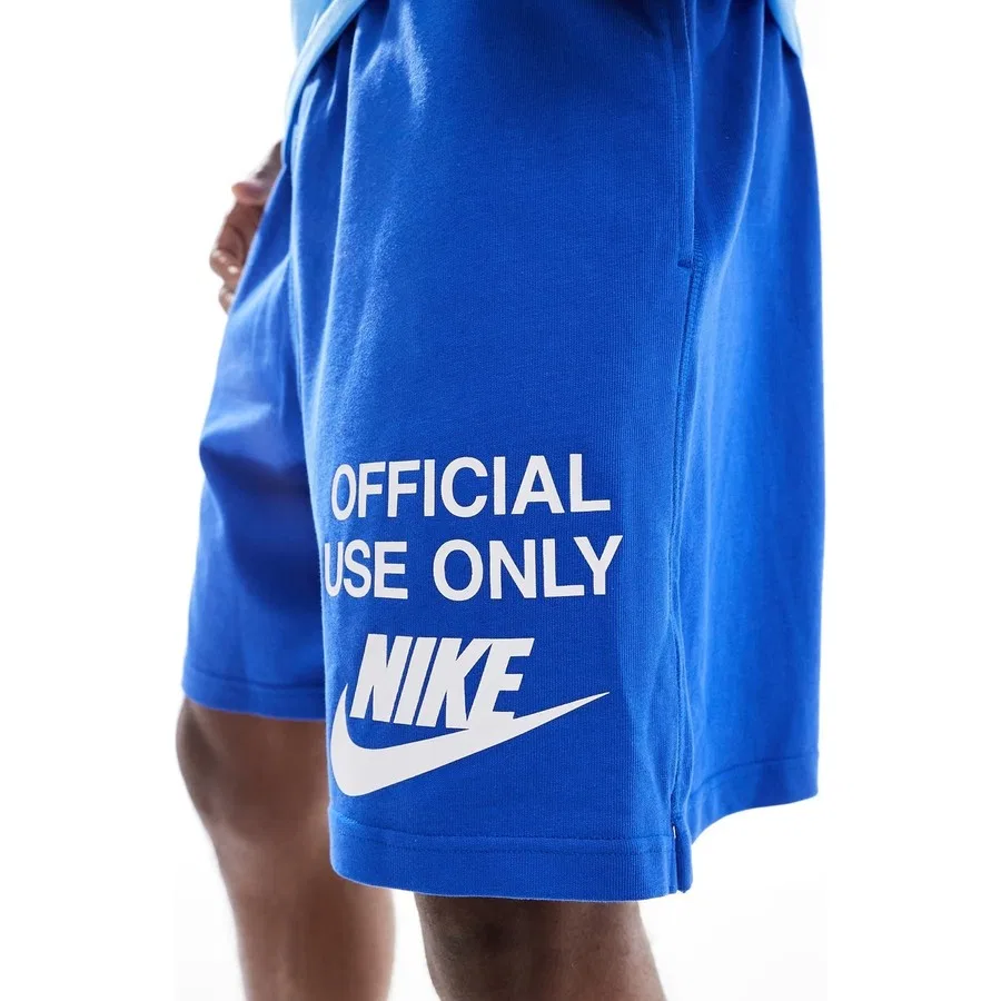 Шорты спортивные хлопковые Nike Club Knit Shorts With Graphic Print, Синий