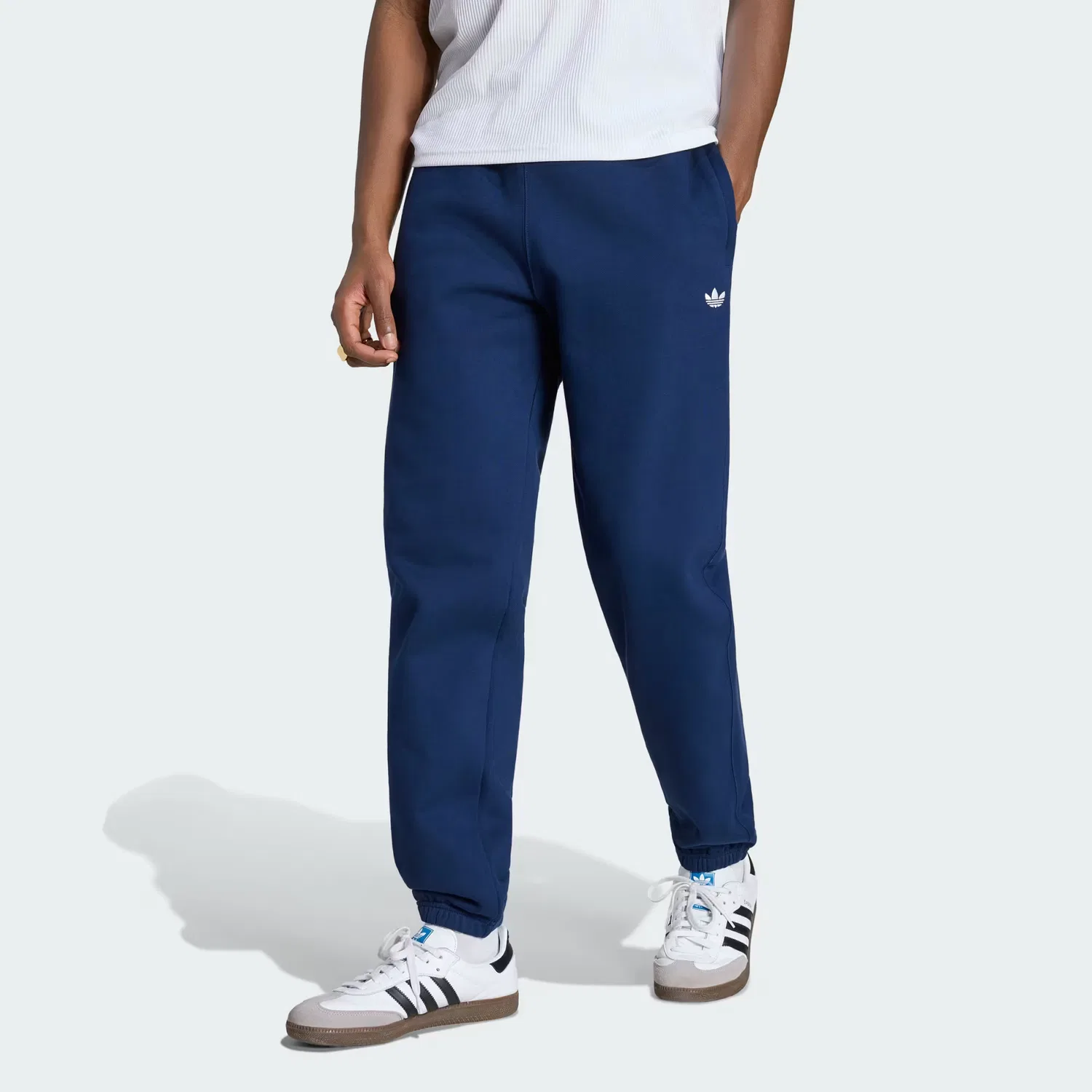 Мужские брюки из флиса прямого кроя TREFOIL ESSENTIALS Adidas Originals, темно-синий