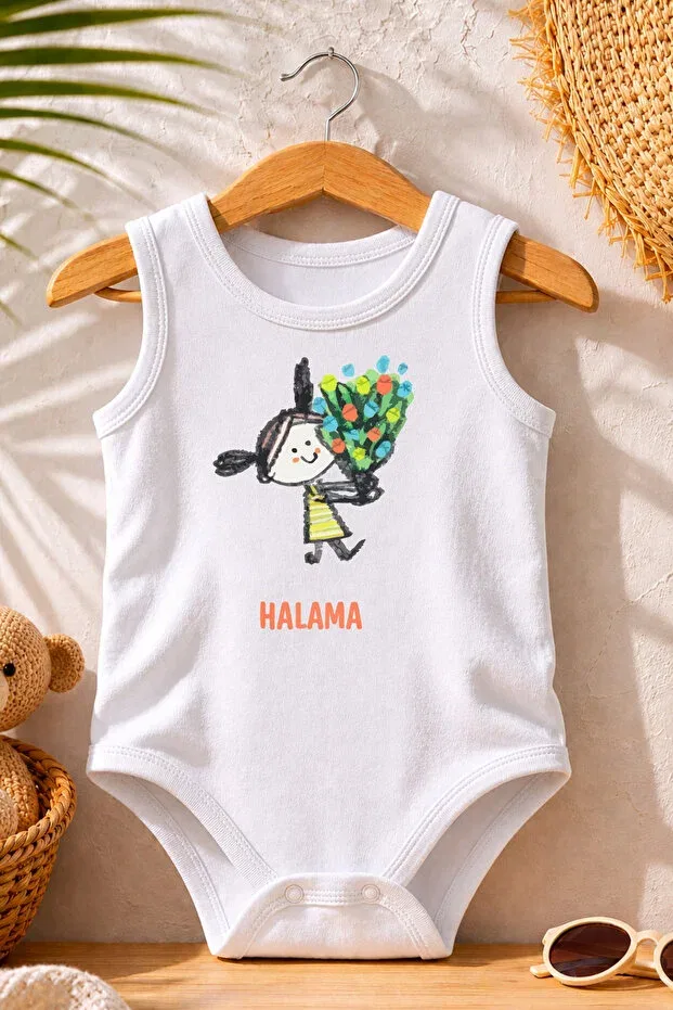 Детское боди для новорожденных с принтом Halama Pamuk Saray, Off White