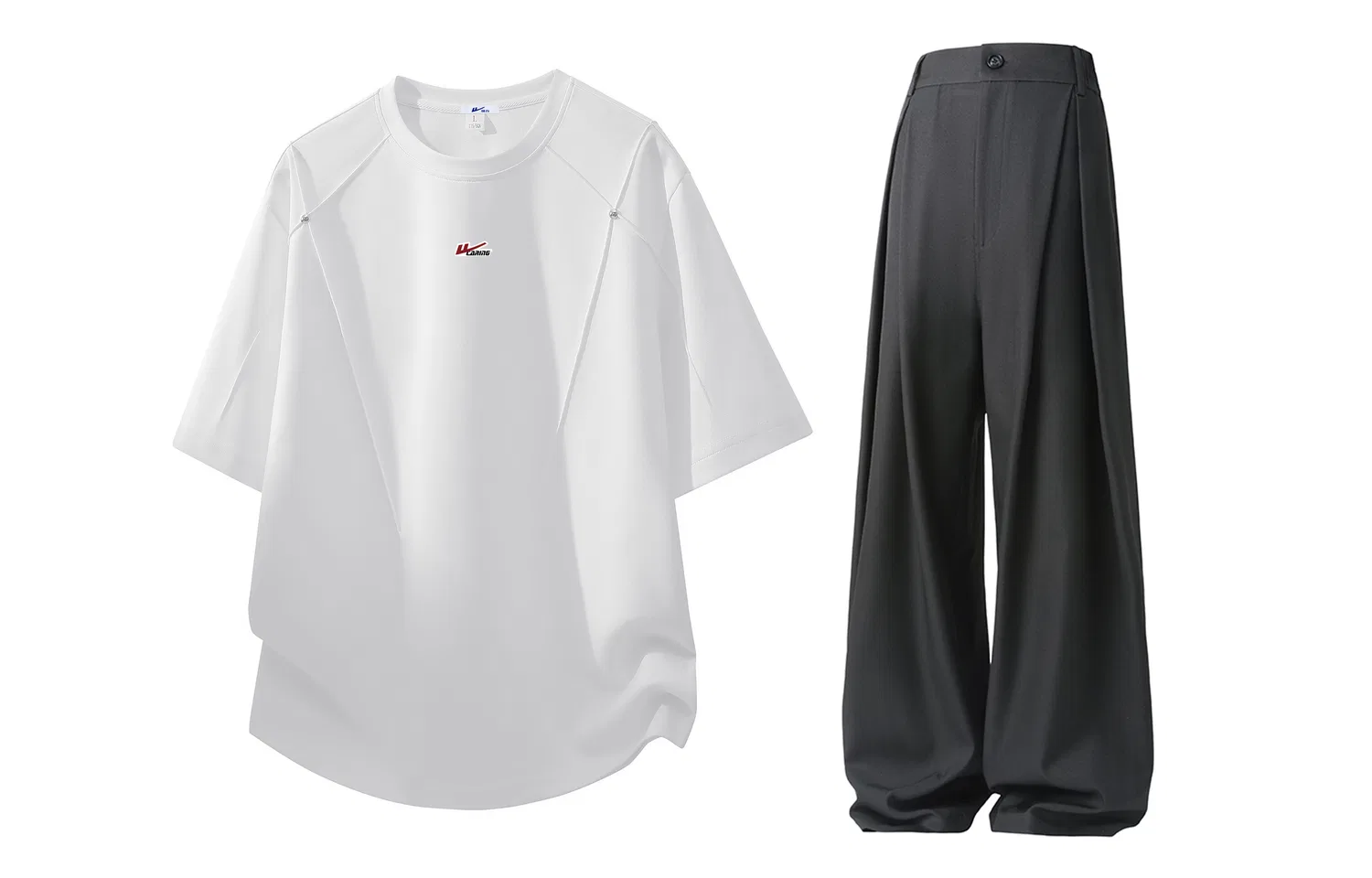 Детский спортивный комплект из двух предметов с DIY-нашивками White Black, Casual Sportswear Unisex, WARRIOR
