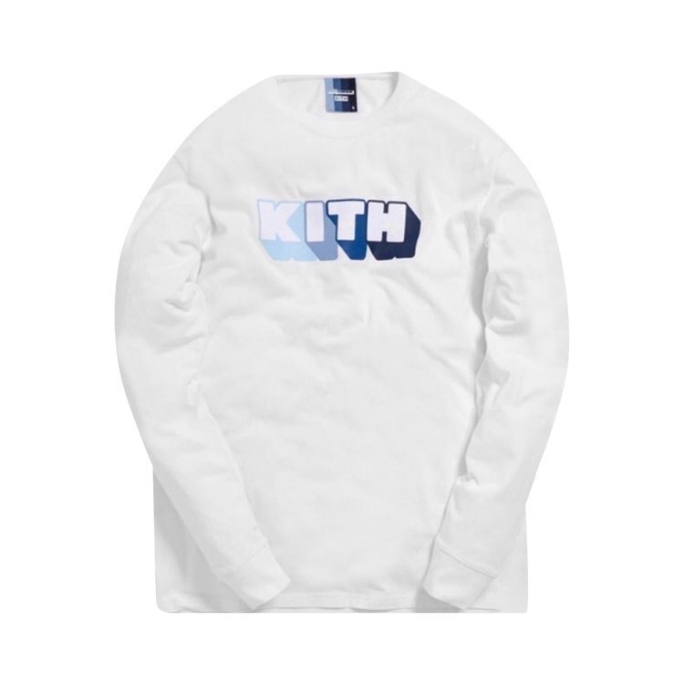 

Футболка Kith x Bearbrick Logo Long-Sleeve T-Shirt 'White', белый