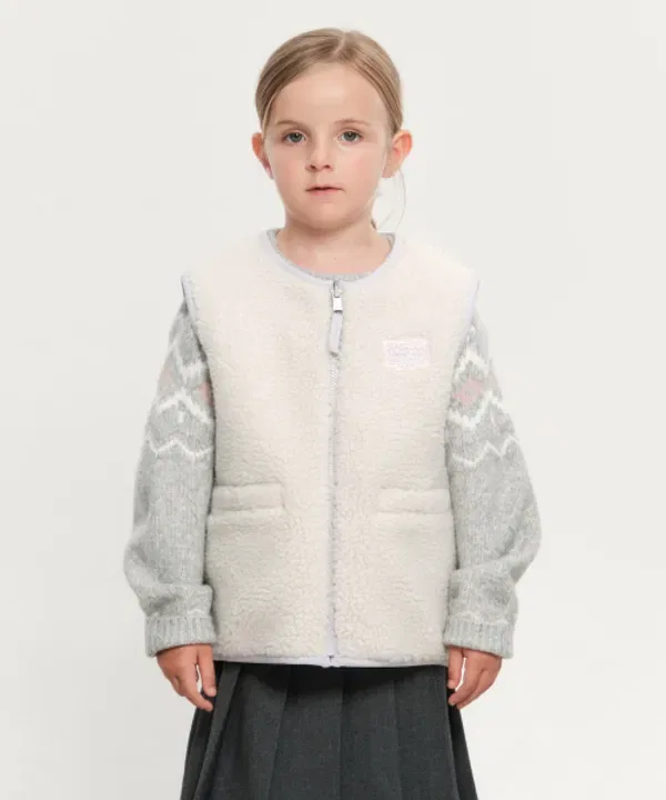 Жилет флисовый детский с логотипом, двусторонний, Marithé Kids, светло-фиолетовый