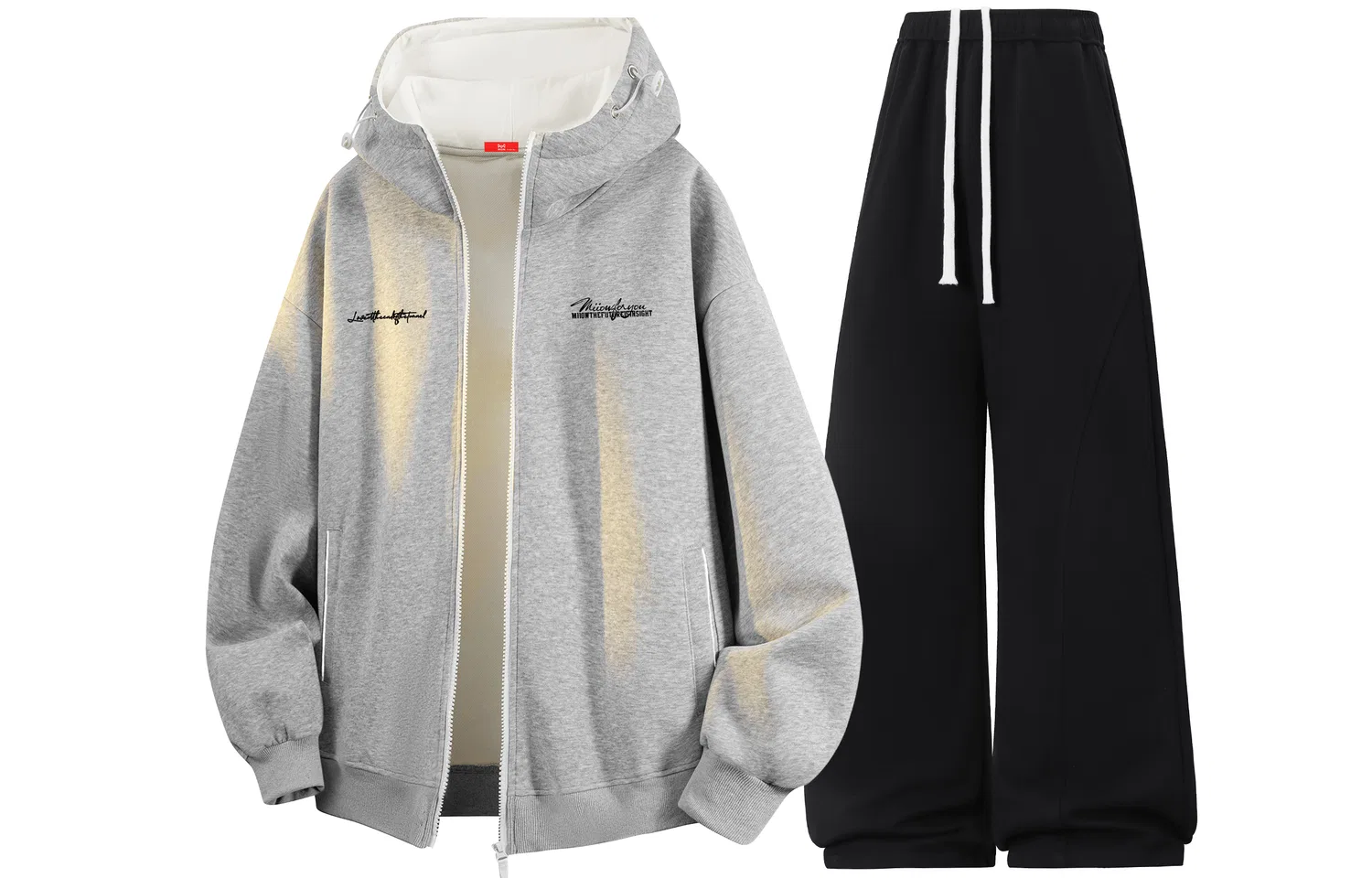 Детский свитшот-кардиган с капюшоном Heather Gray+Black 2-Piece Set MIIOW