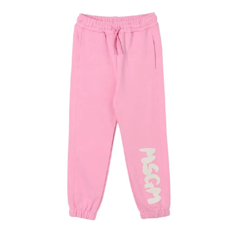 Детские спортивные брюки с логотипом MSGM, Rosa/Pink