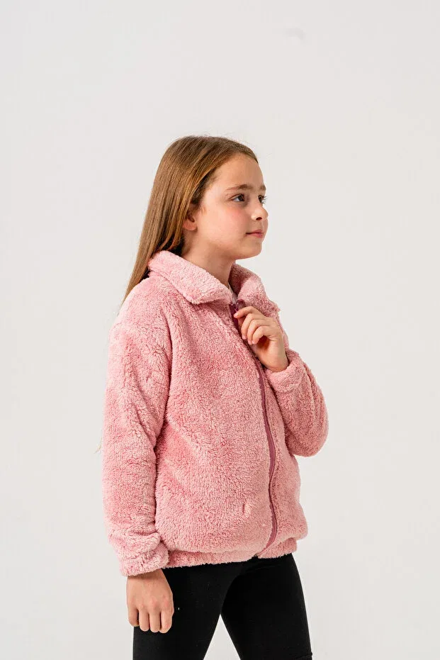 Детская куртка для девочек плюшевая Mışıl Kids, Powder — фото 4