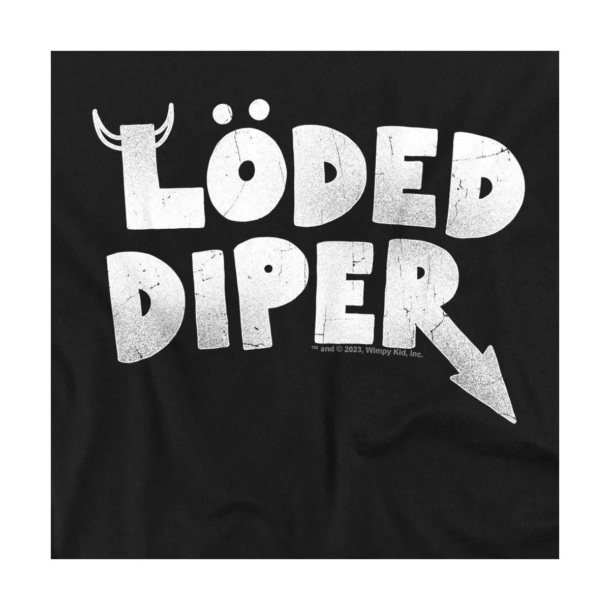 Детское боди с коротким рукавом Loded Diper Distressed Logo Diary of a Wimpy Kid, Black — фото 2