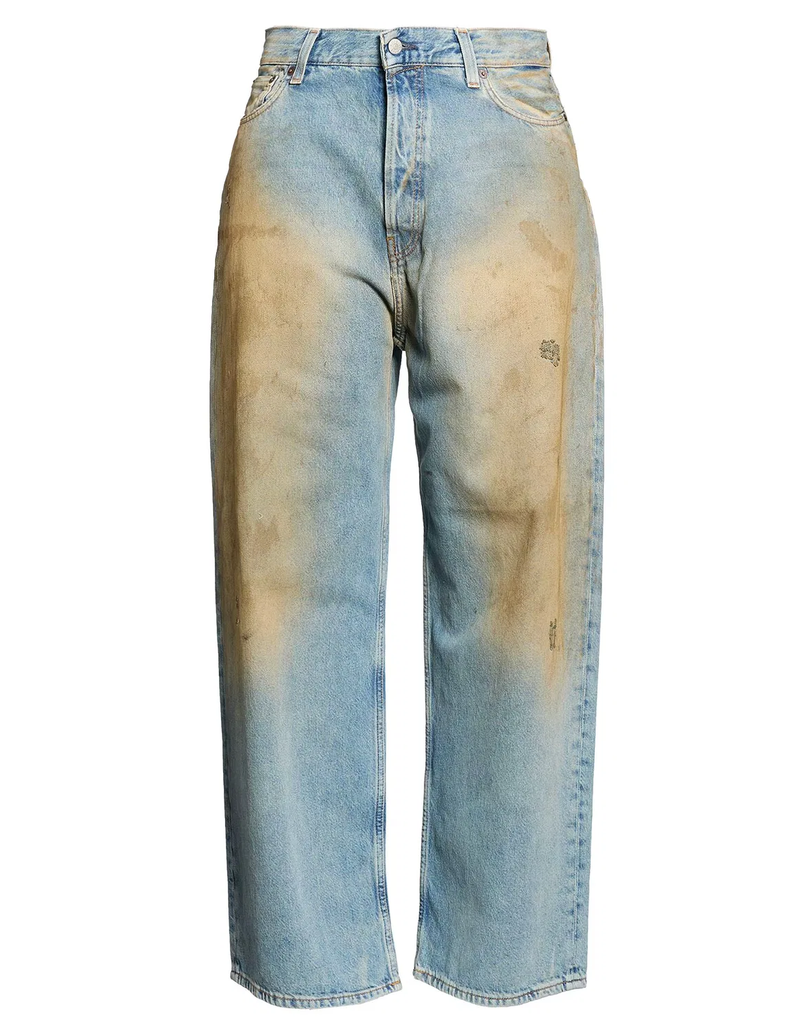 Женские джинсы-клеш с потертостями Acne Studios, синий