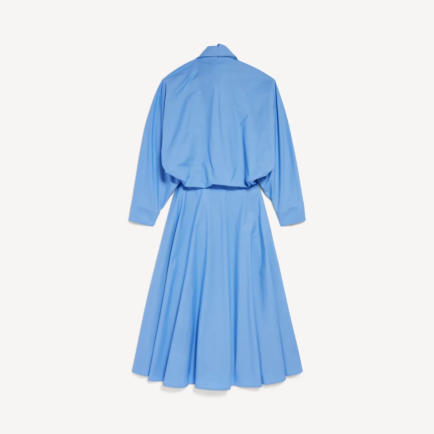 Длинное женское платье из поплина светло-голубого цвета BALENCIAGA, голубой — фото 2
