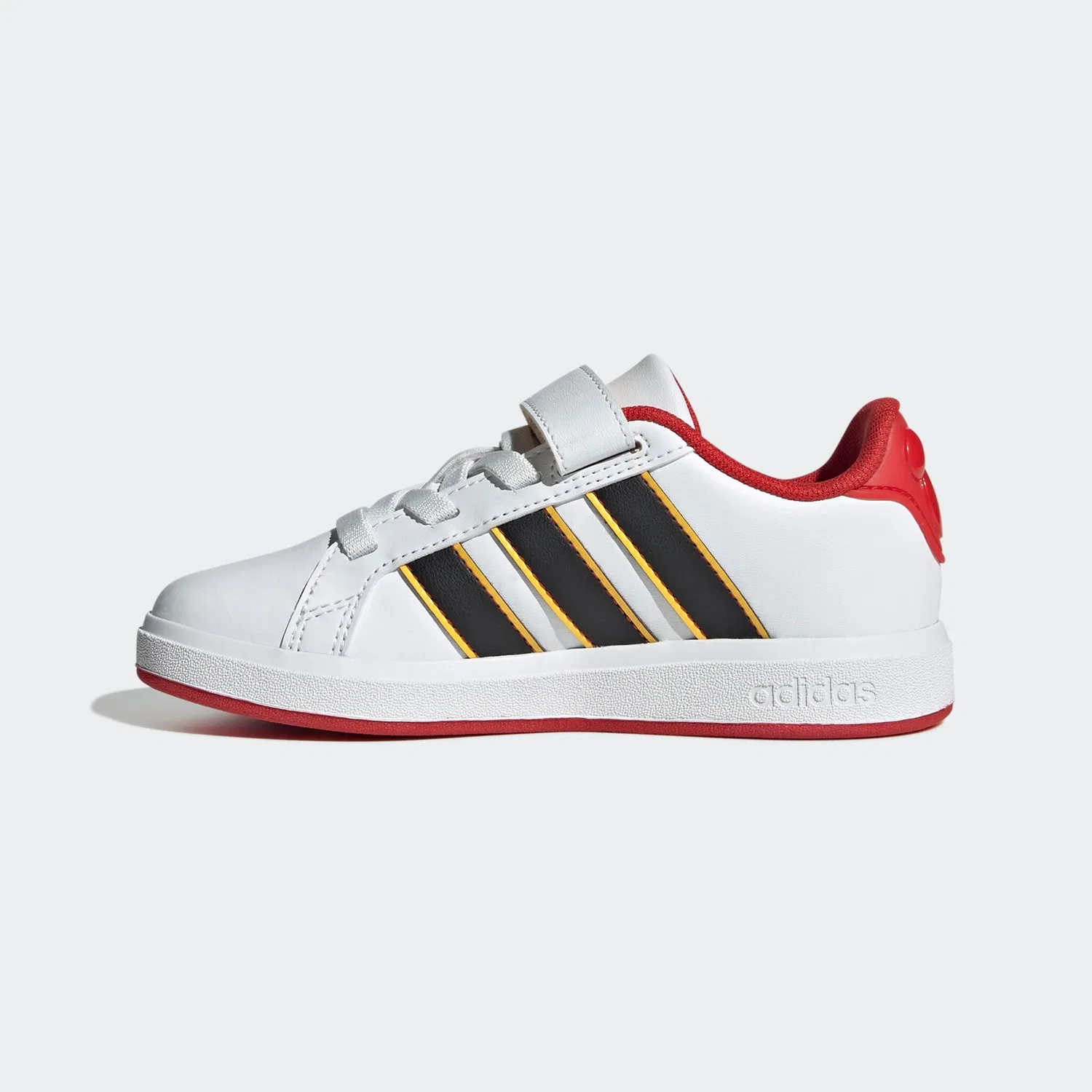 Детские кроссовки с Микки Маусом Adidas Sportswear, Cloud White/Core Black/Bold Gold — фото 3