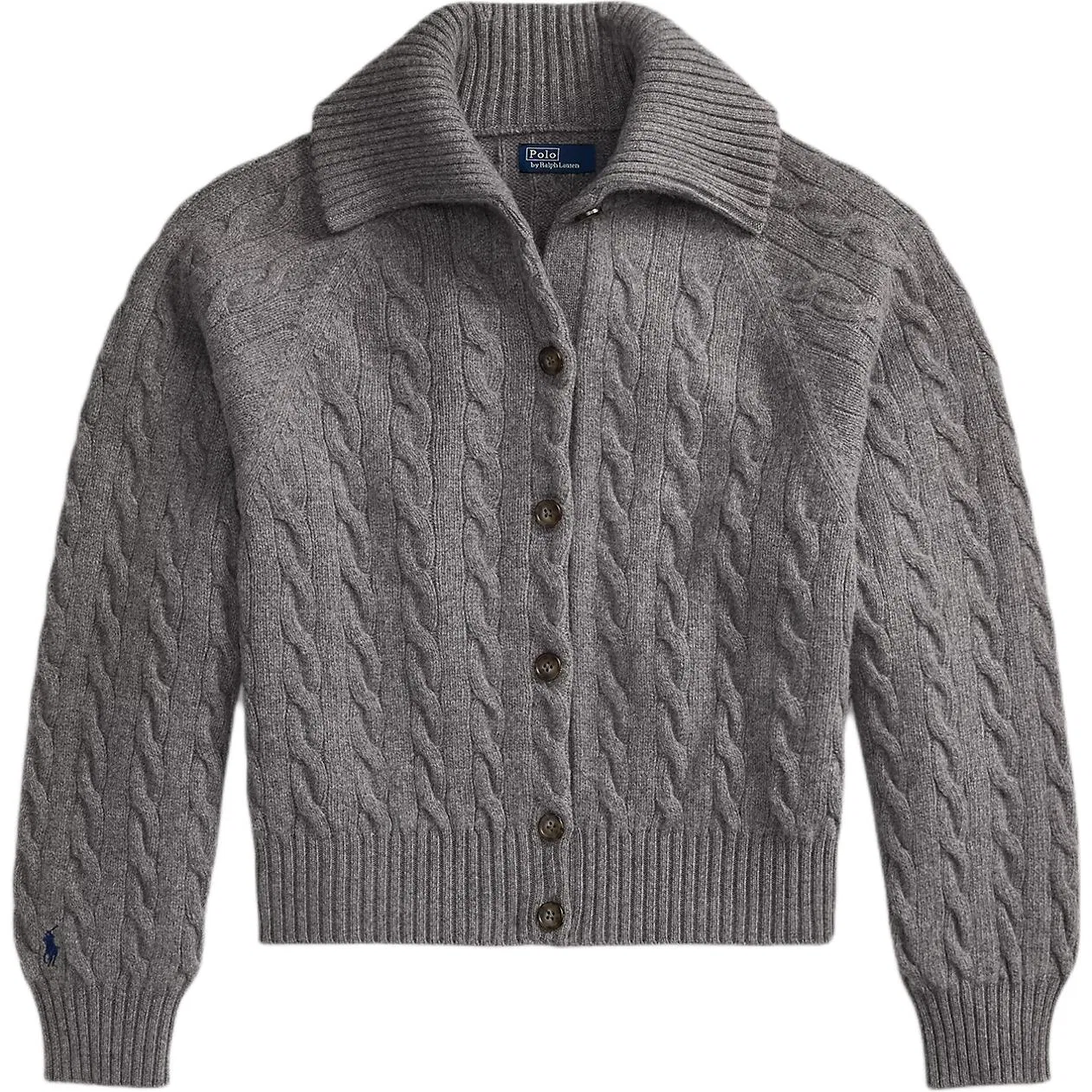 Женский свитер с отложным воротником серый Polo Ralph Lauren, Gray