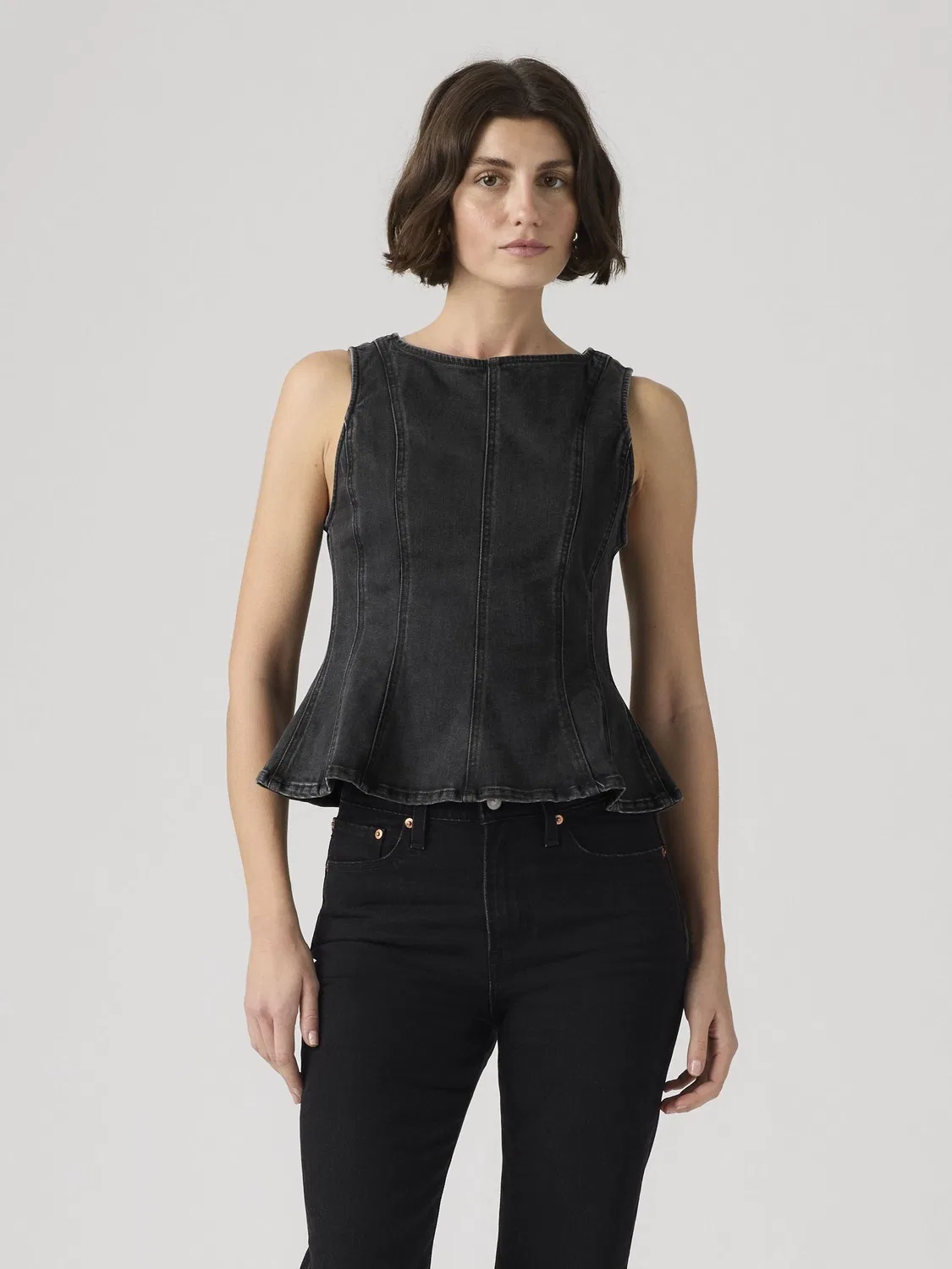 Топ с пеплумом Leighton Levi's, черный деним
