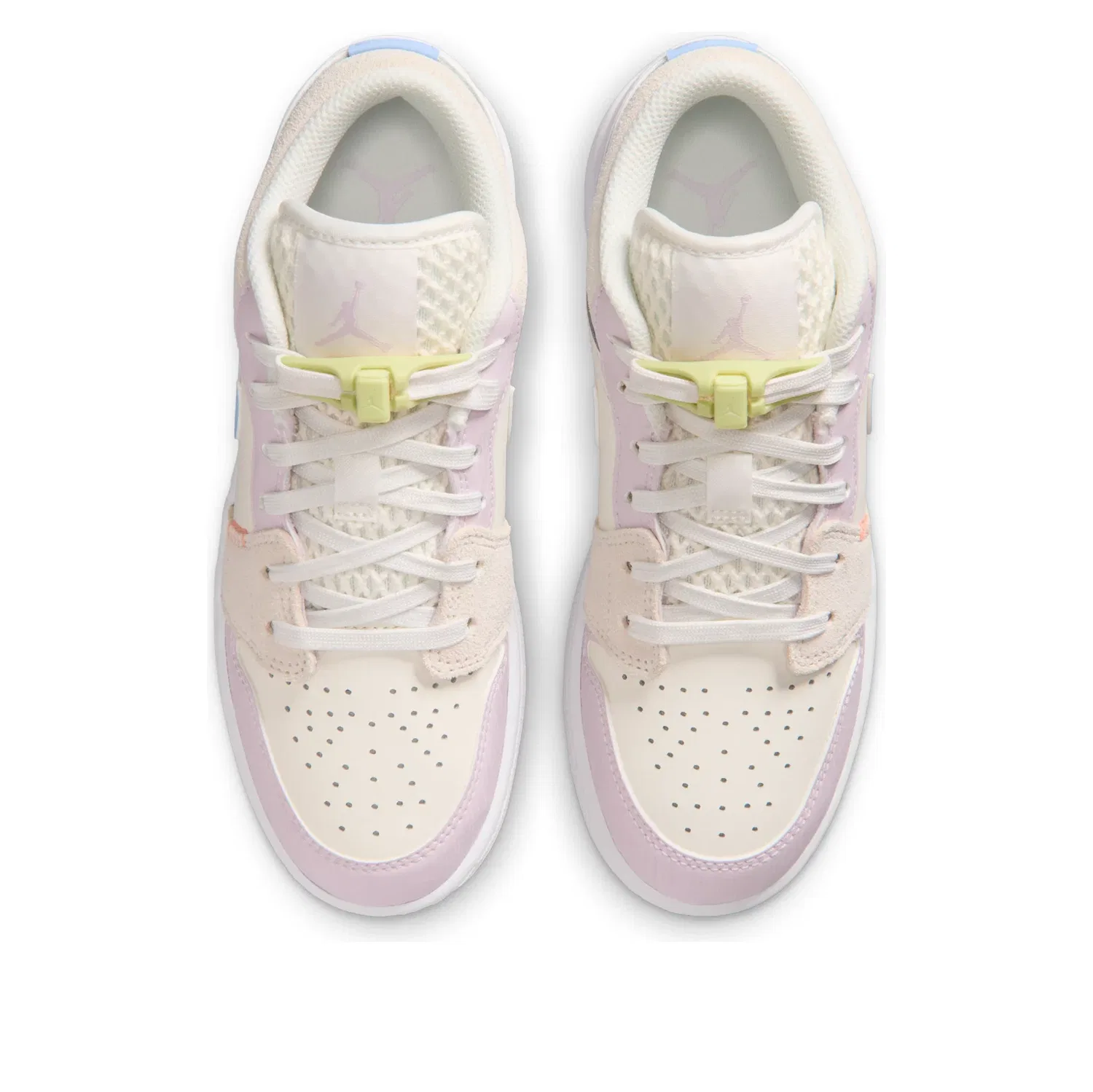 Детские кроссовки с кожаным верхом Air Jordan 1 Low Sail Bleached Lilac, розовый — фото 3