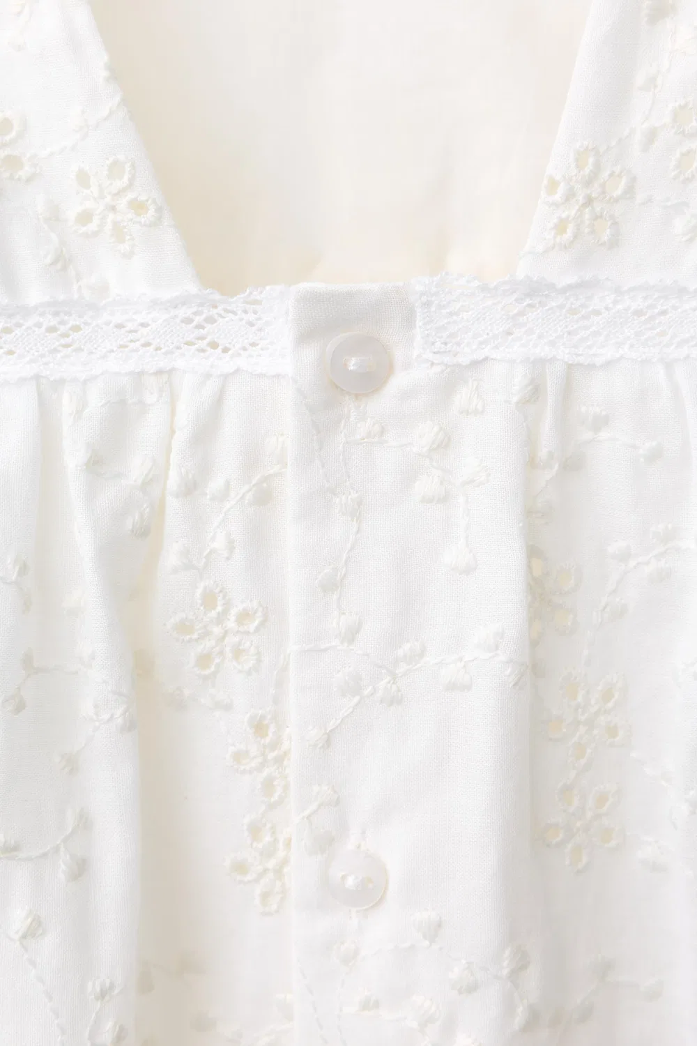 Платье с вышитым цветочным узором ZARA, White — фото 4