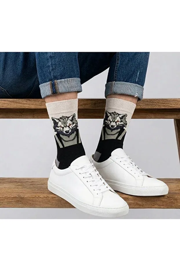 Детские носки с животным принтом Çorap Kurdu, Gray