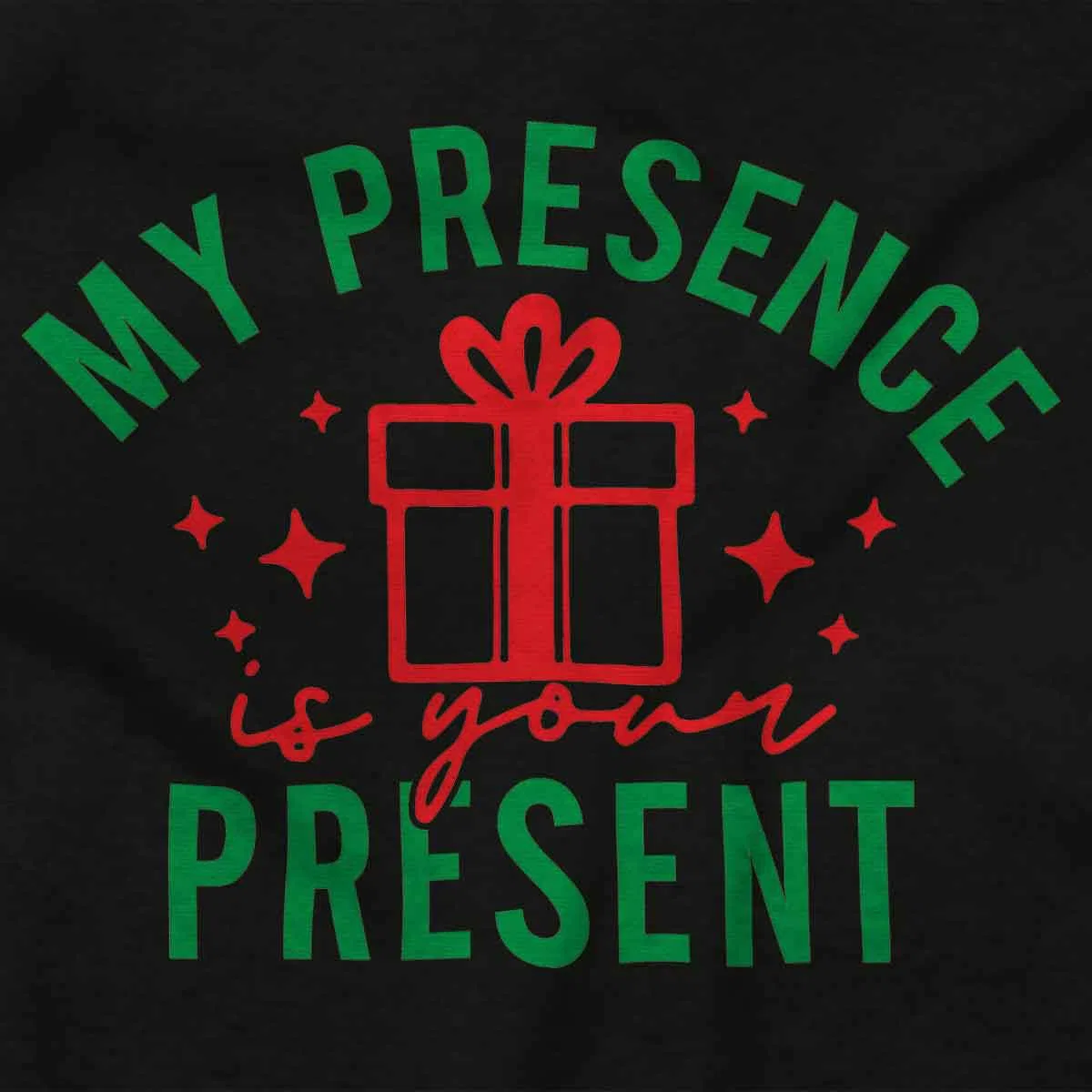 Детское боди-комбинезон с коротким рукавом Christmas My Presence Is Your Present Brisco Brands, Black — фото 2