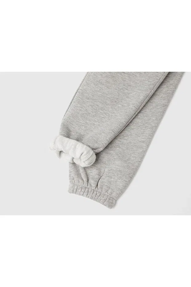 Детские спортивные штаны для девочек с принтом United Colors Of Benetton, Gray Melange — фото 3