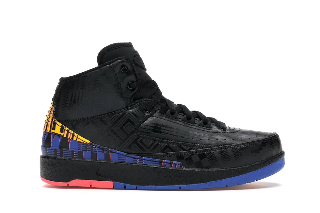 Детские кроссовки Lifestyle Jordan 2 Retro Jordan, Black/Metallic Gold-Black-Hyper Cobalt