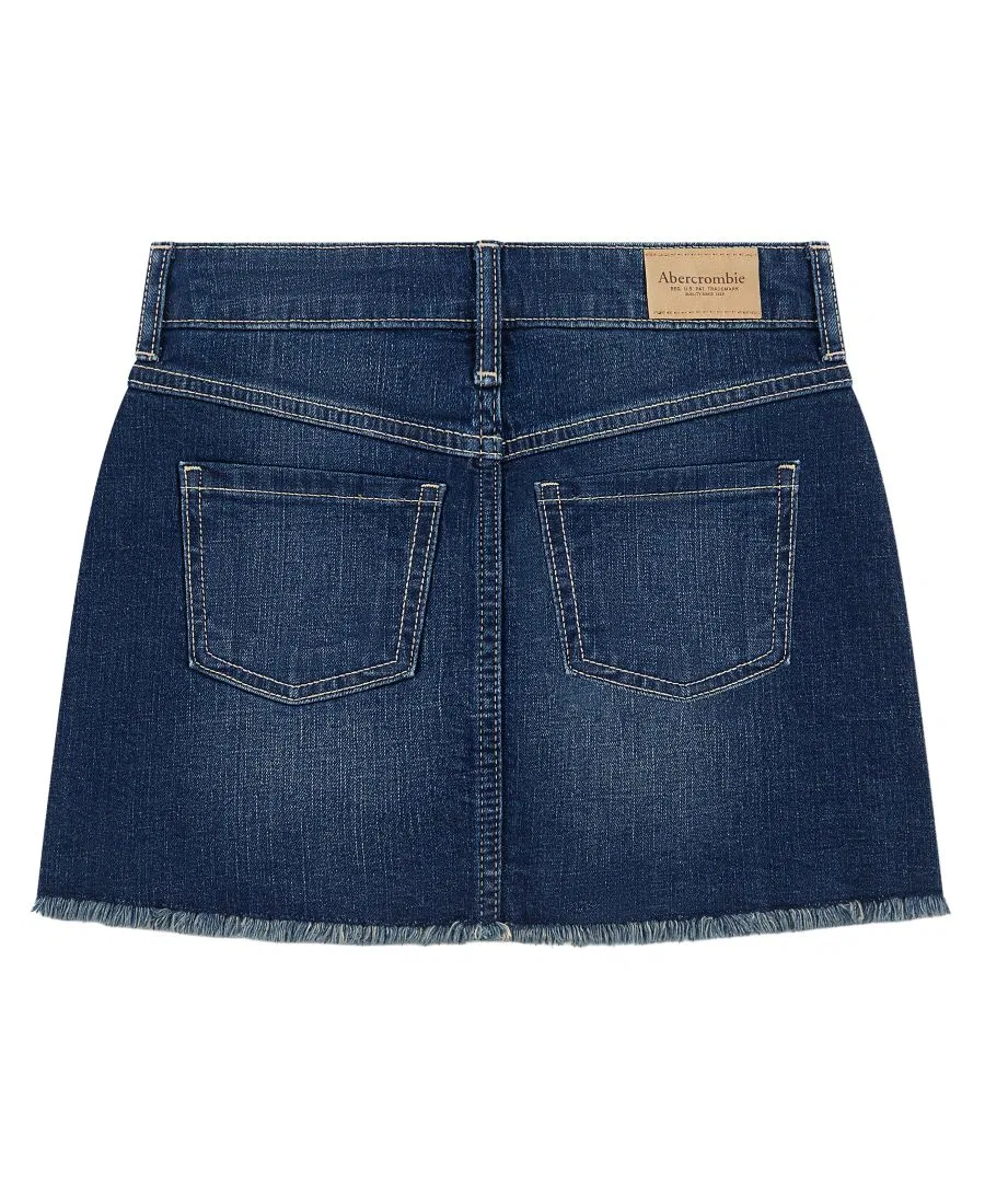 Юбка мини с заклепками и встроенными шортами Abercrombie Kids, Dark Blue — фото 2