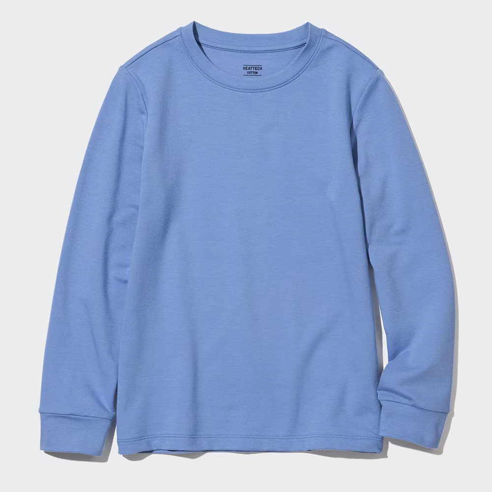 

Детский лонгслив Uniqlo Heattech Extra Warm Cotton Crew Neck Long Sleeved Thermal, синий