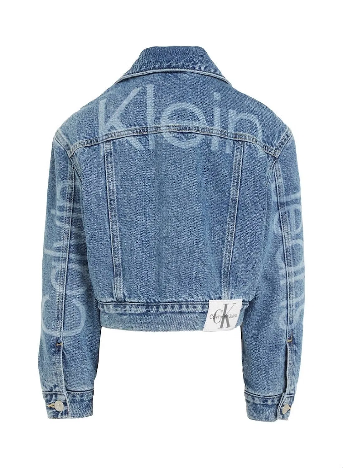 Джинсовая куртка свободного кроя для мальчиков Calvin Klein Jeans, синий — фото 4