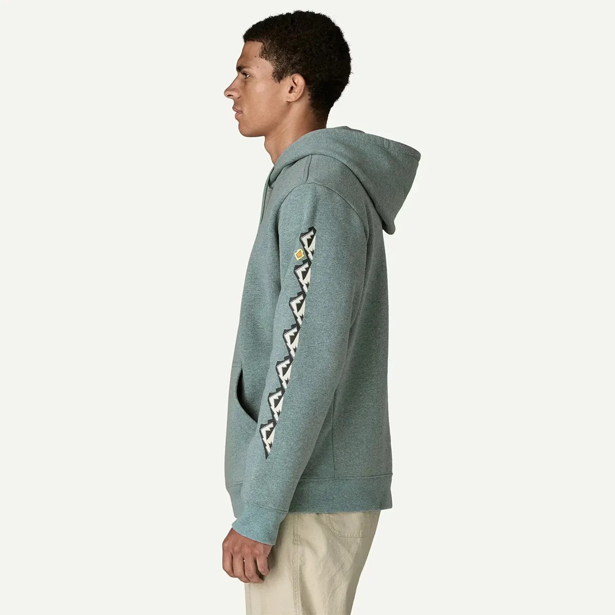 Мужское худи из переработанного флиса с принтом Trailcheck Uprisal Hoody Patagonia, Blue Sage — фото 2