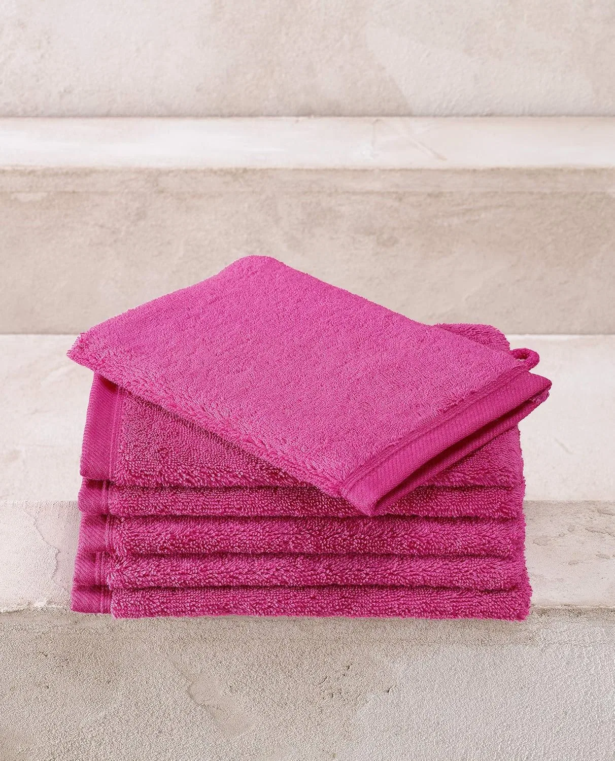 Мочалки для лица, De Witte Lietaer, набор 6 шт, 22x16 см, Magenta — фото 2