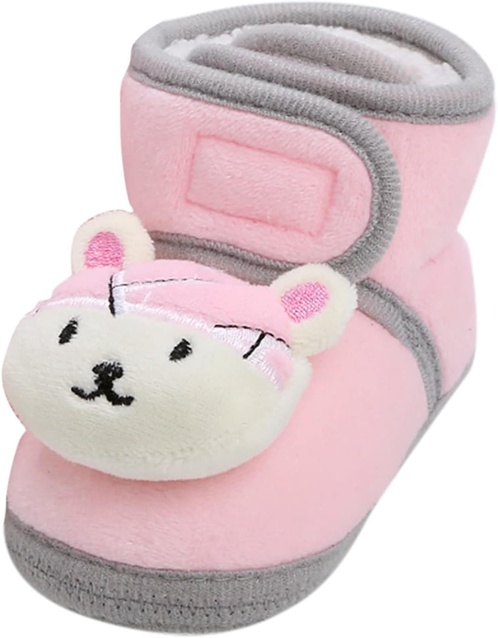 

Детские флисовые пинетки, теплые домашние тапочки для мальчиков и девочек с пушистой подкладкой, нескользящие детские зимние ботиночки на щиколотку (серые, 12-18 месяцев) Generic, 12-18 Months Infant Pink
