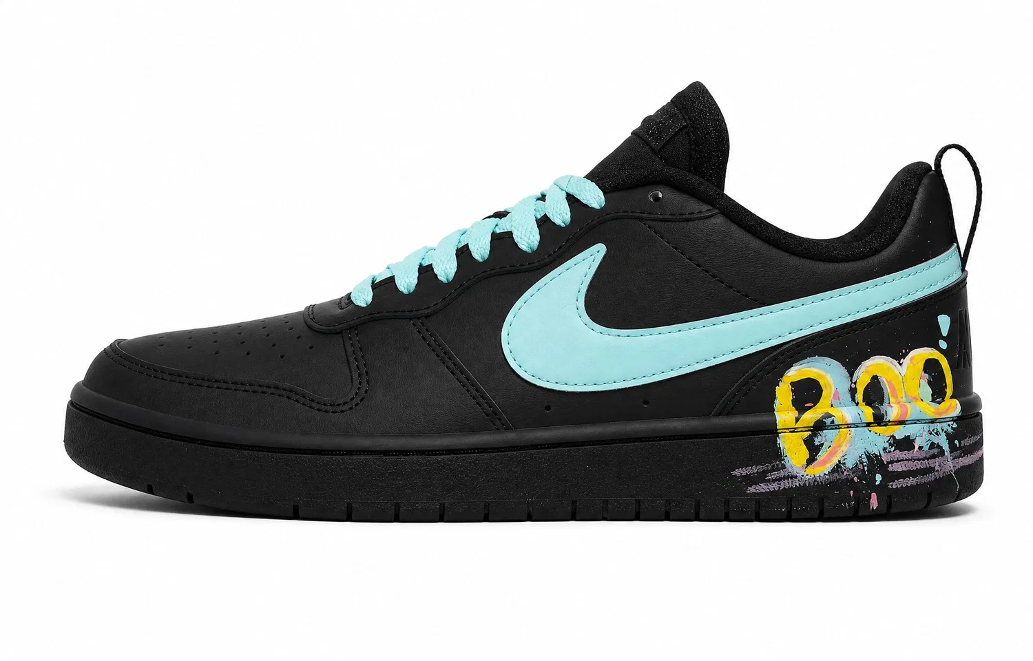 Детские кроссовки для скейтбординга с кожаным верхом Court Borough Nike, Black