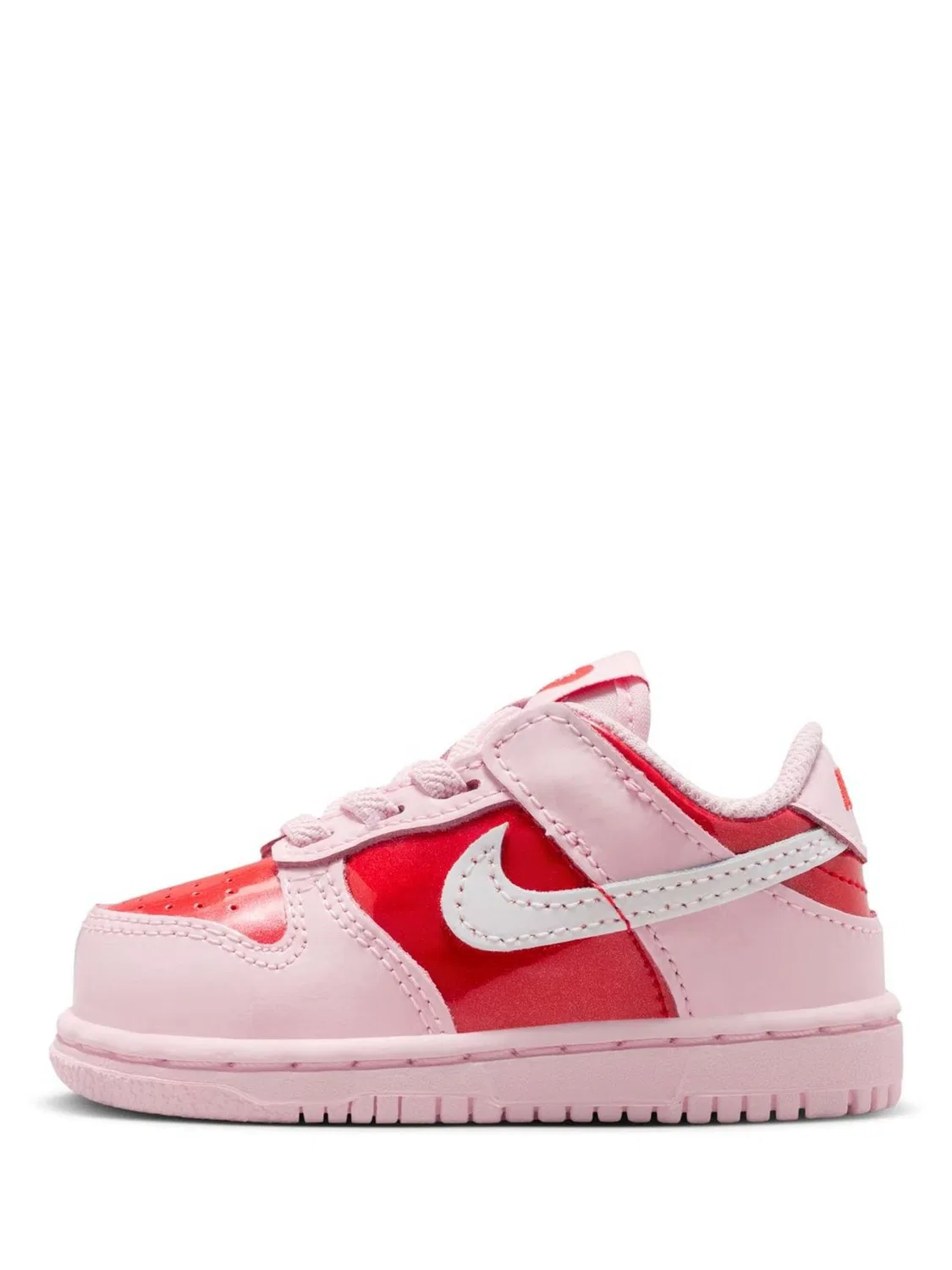 Кроссовки Nike Dunk Low, розовые с красными сердечками — фото 2
