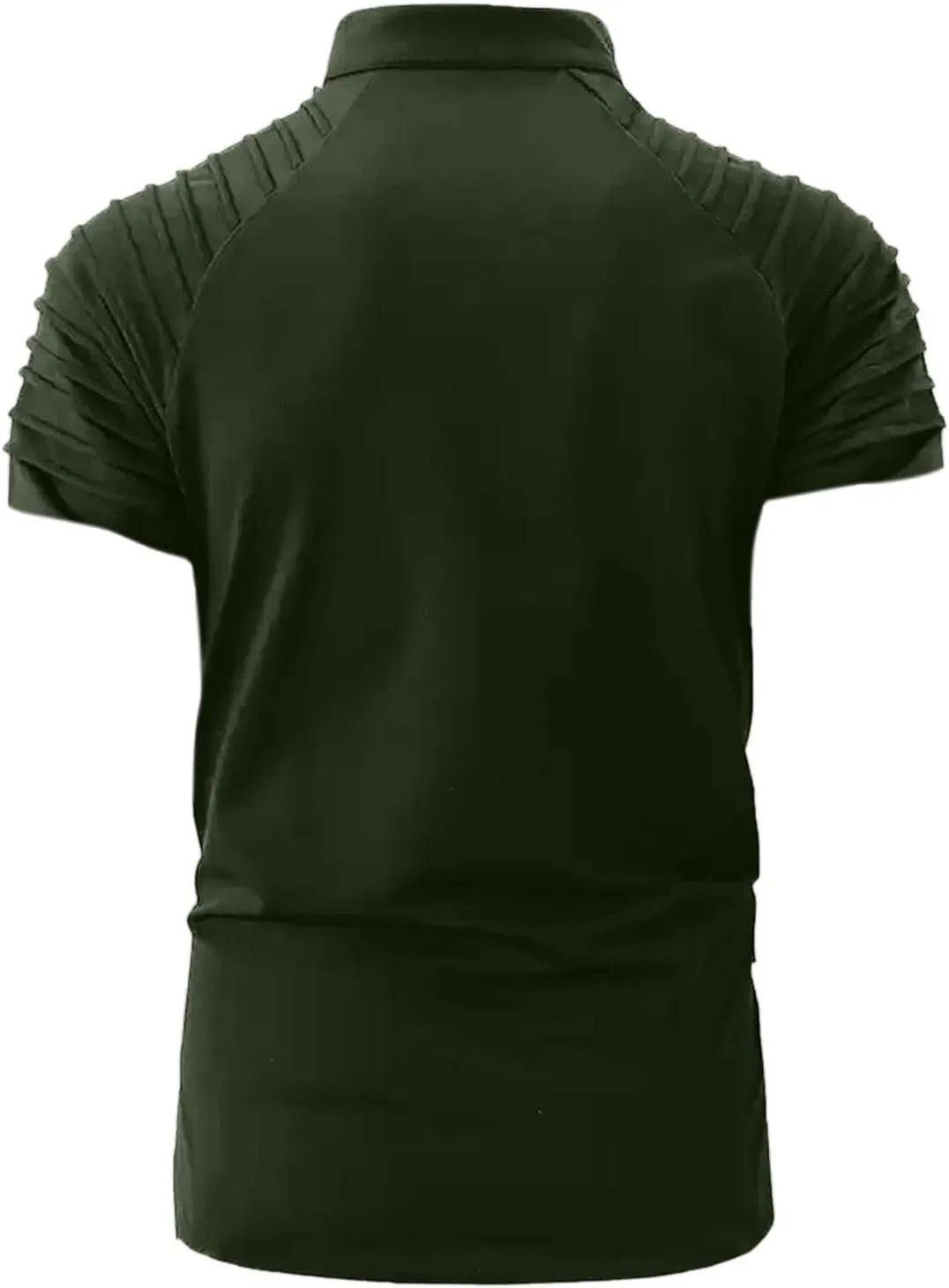 Мужская футболка с коротким рукавом и четверть-застежкой Mock Neck Muscle T-Shirt, Army Green — фото 3