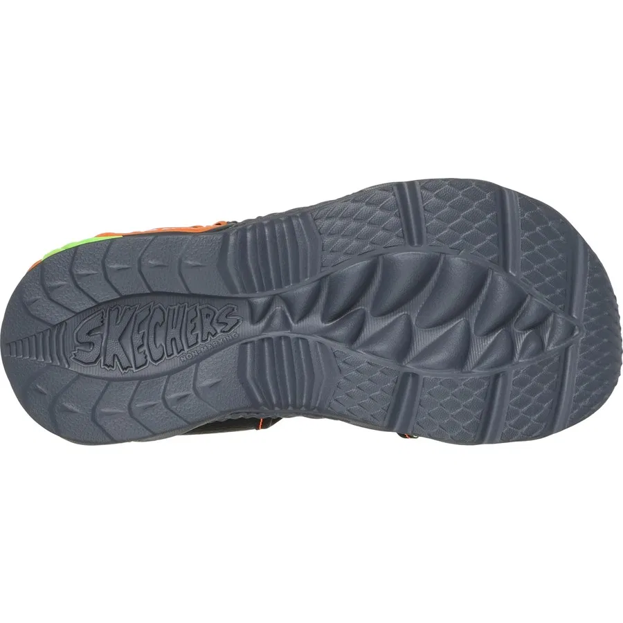 Сандалии с подсветкой S-Lights: Creature-Splash Skechers, Черно-оранжевый — фото 3