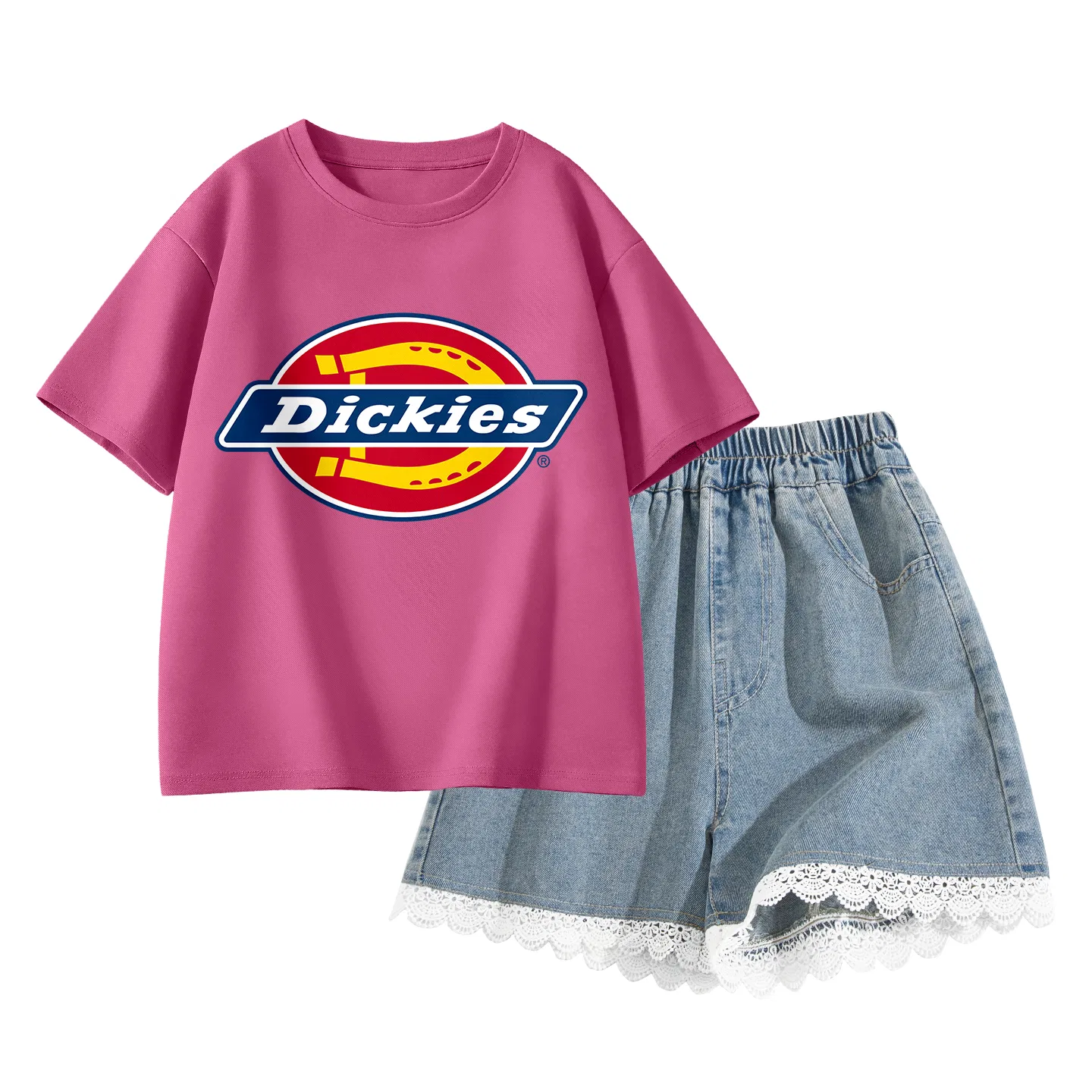 Детский спортивный комплект с круглым вырезом, Dickies, Blueberry Red/Lake Blue