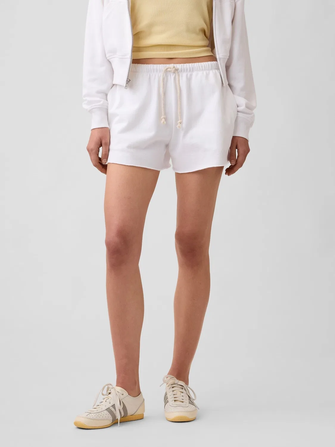 Шорты VintageSoft French Terry Relaxed Gap, белый