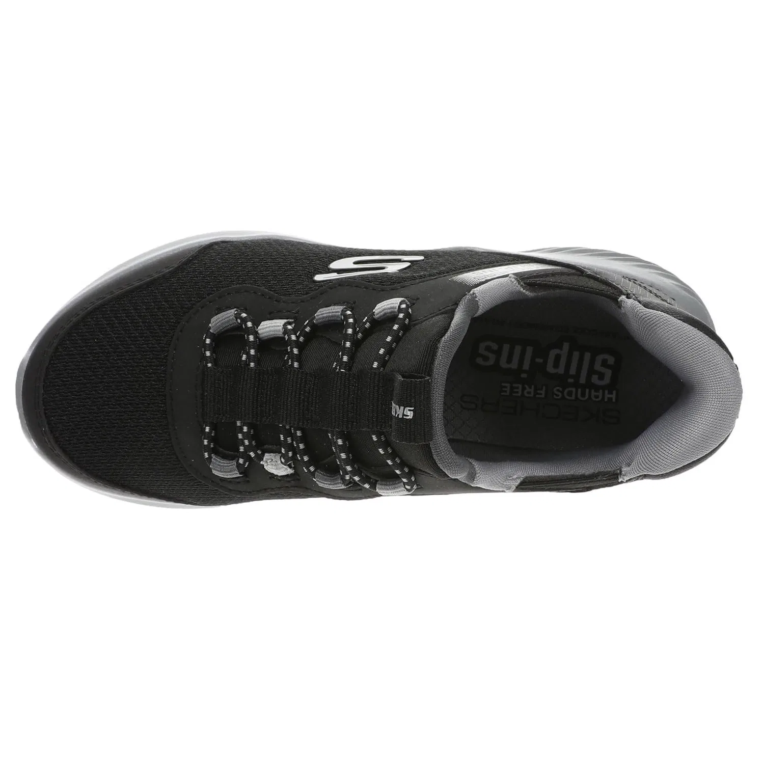 Детские кроссовки для мальчиков с воздушно-охлаждаемой пеной Brisk-burst Bounder Skechers, Black Synthetic Textile Charcoal Trim — фото 2