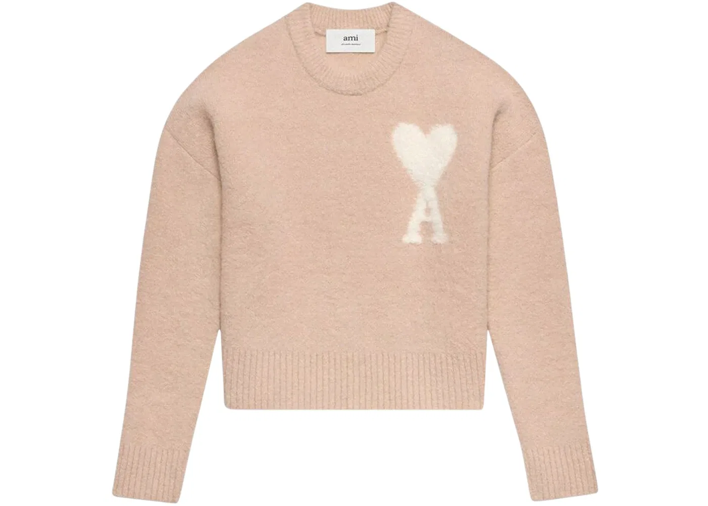 Мужской свитер с узором Sweater Ami Paris, Powder Pink Ivory