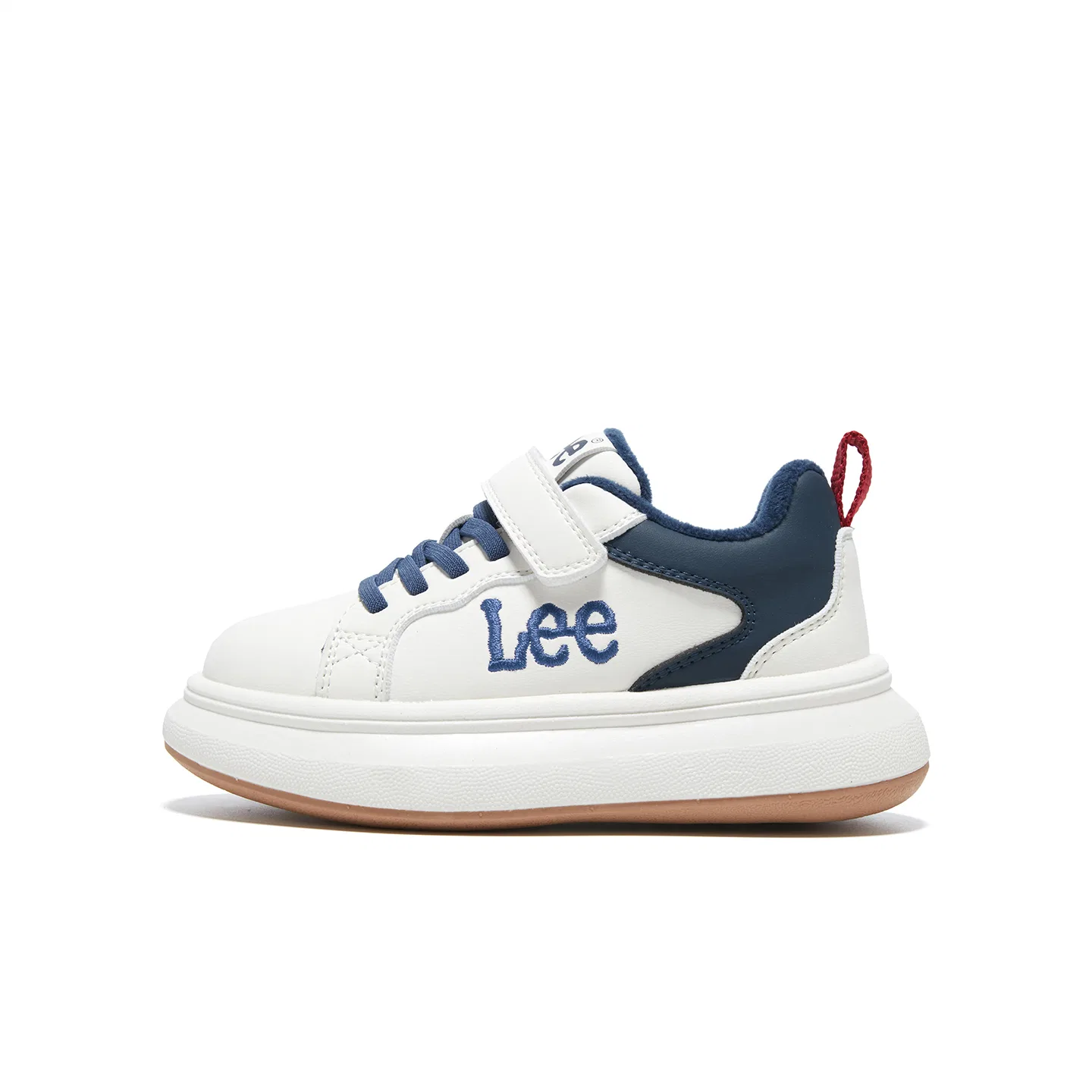 Детские кожаные кроссовки для скейтбординга с низким верхом Lee, Dark Blue Red