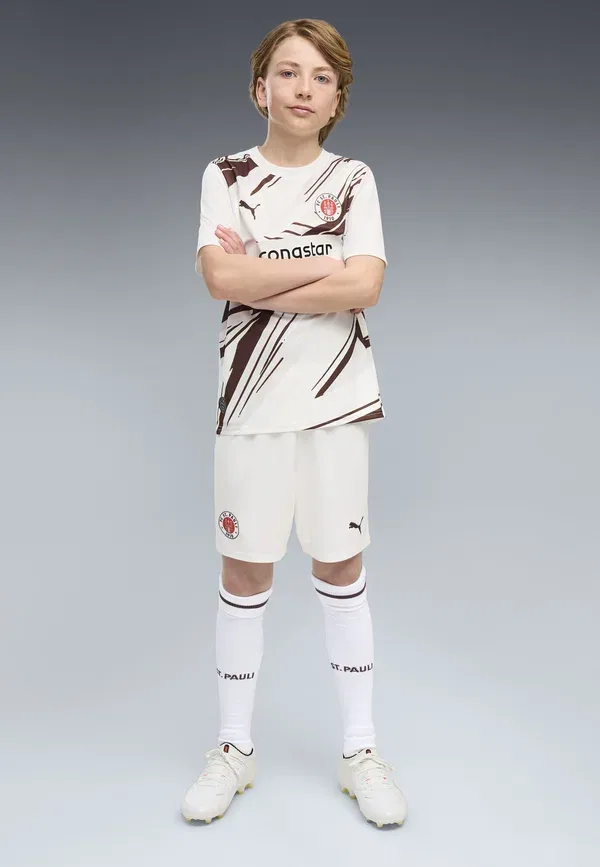 Шорты футбольные Fc St. Pauli 26/27 Shorts Unisex, Puma, White, Espresso Brown, белый/коричневый — фото 4