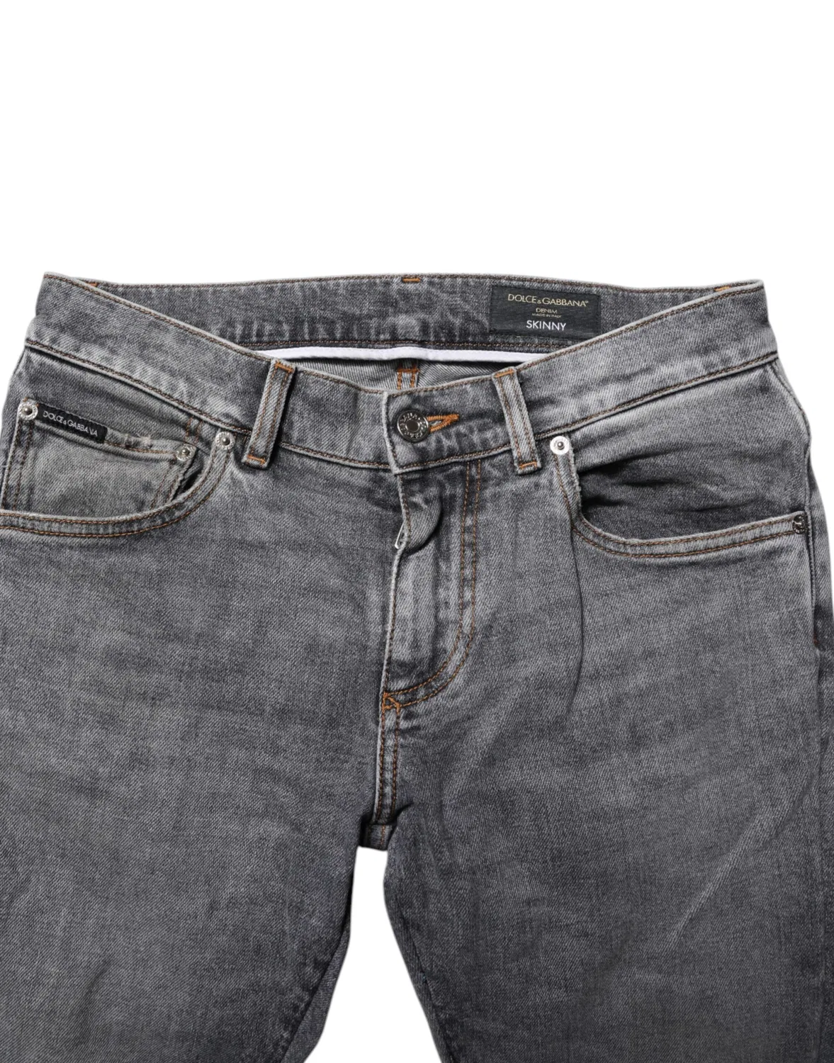Мужские джинсы-скинни с логотипом Gray Cotton Skinny Dolce & Gabbana, Gray