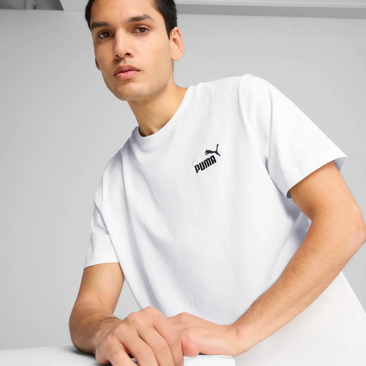 Детская хлопковая футболка с вышивкой PUMA, White — фото 4