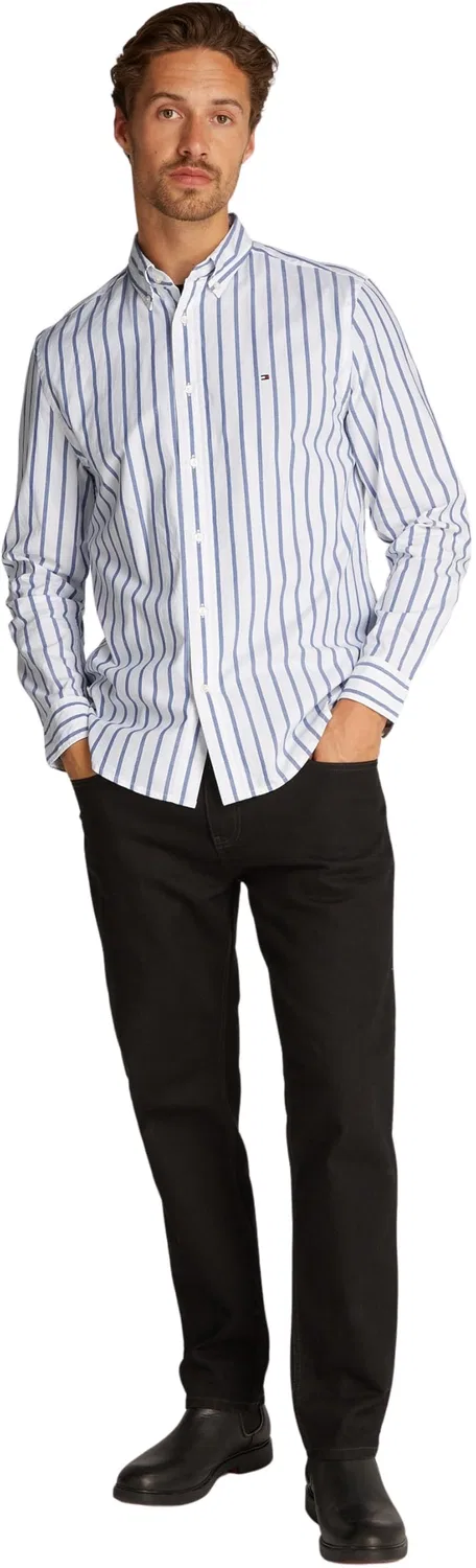 Мужская рубашка с длинным рукавом Flex Poplin Nautical Tommy Hilfiger, White (Optic White / Wedge Blue) — фото 4