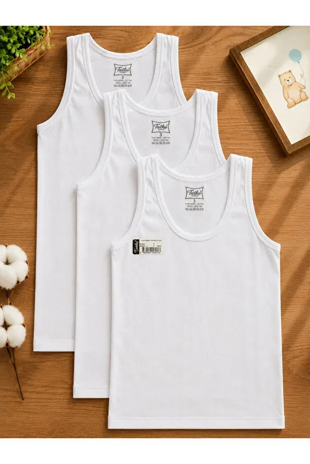 Детское для мальчиков белье с толстыми бретелями Basics Tutku, White