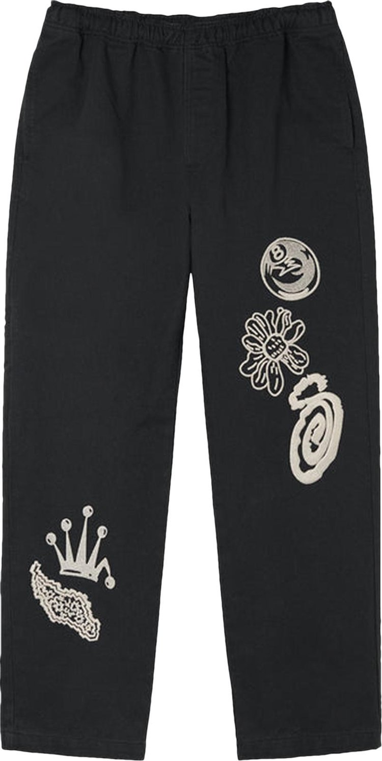 

Брюки Stussy Noma Icon Beach Pant 'Washed Black', черный